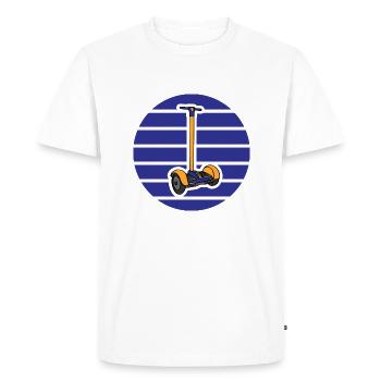 E-Scooter Roller Scooter - Men's Premium Organic T-Shirt - white - Front - Nico (187cm)