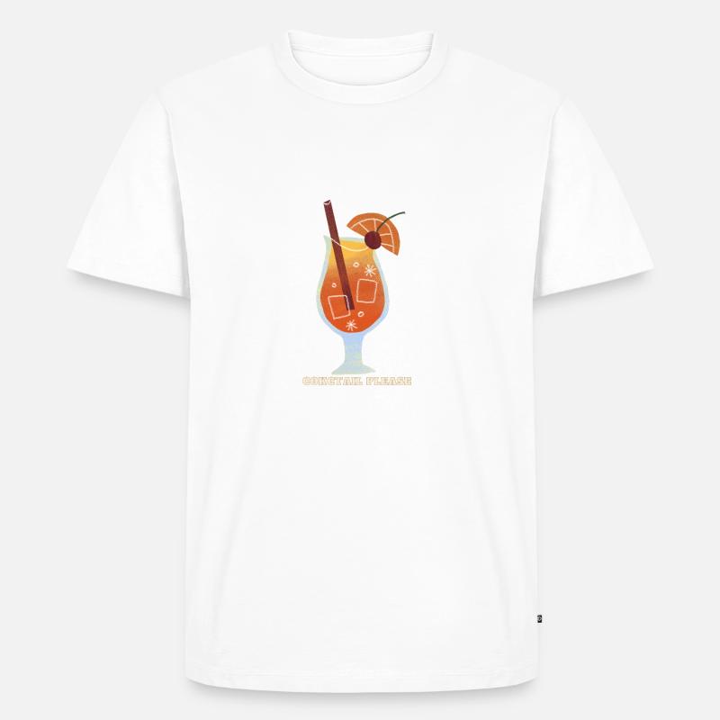 Cokctail bitte - Männer Premium Bio T-Shirt - Weiß
