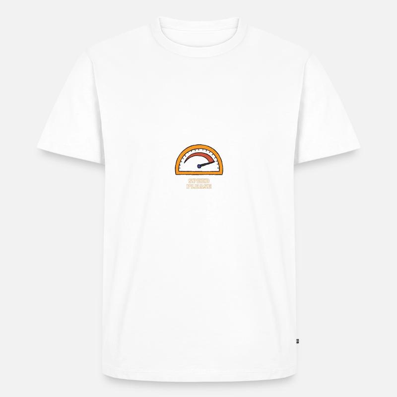Geschwindigkeit bitte - Männer Premium Bio T-Shirt - Weiß