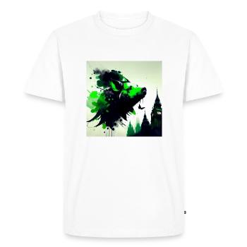 The Green Pig in London - Men's Premium Organic T-Shirt - white - Front - Nico (187cm)