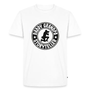 Daddy Grandpa Storyteller Photographer Dad Funny - Men's Premium Organic T-Shirt - white - Front - Nico (187cm)