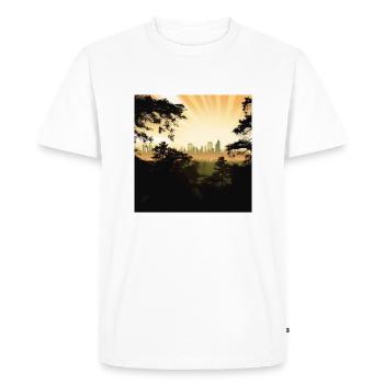 The city behind the forest - Men's Premium Organic T-Shirt - white - Front - Nico (187cm)