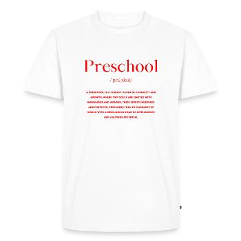 Preschool Definition - Men's Premium Organic T-Shirt - white - Front - Nico (187cm)