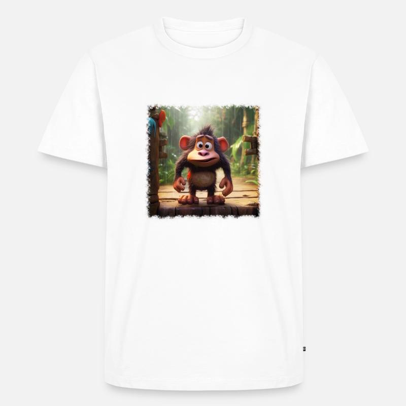 Crazy Monkey - Männer Premium Bio T-Shirt - Weiß