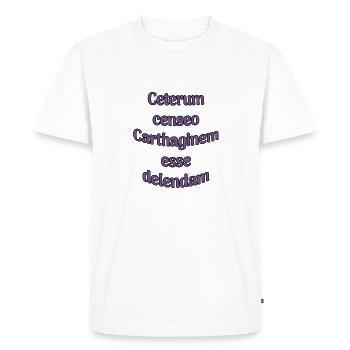 Ceterum censeo Carthaginem esse delendam - Men's Premium Organic T-Shirt - white - Front - Nico (187cm)