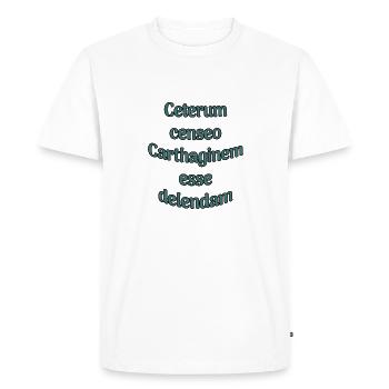 Ceterum censeo Carthaginem esse delendam - T-shirt Premium bio Homme - blanc - Devant - Nico (187cm)