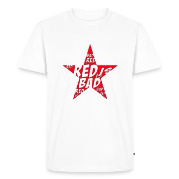 Red Star is bad - Men's Premium Organic T-Shirt - white - Front - Nico (187cm)