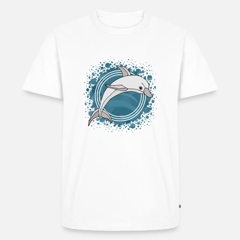 Delfin - Männer Premium Bio T-Shirt - Weiß