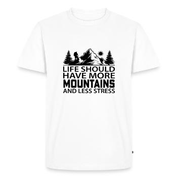 La vie devrait avoir plus de montagnes et moins de stress - T-shirt Premium bio Homme - blanc - Devant - Nico (187cm)