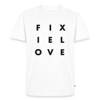 AMOUR FIXIE | Urbain, Vélo, Vélo de route - T-shirt Premium bio Homme - blanc - Devant - Nico (187cm)