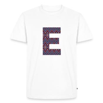Monogram Letter E- boho colorful design - Men's Premium Organic T-Shirt - white - Front - Nico (187cm)