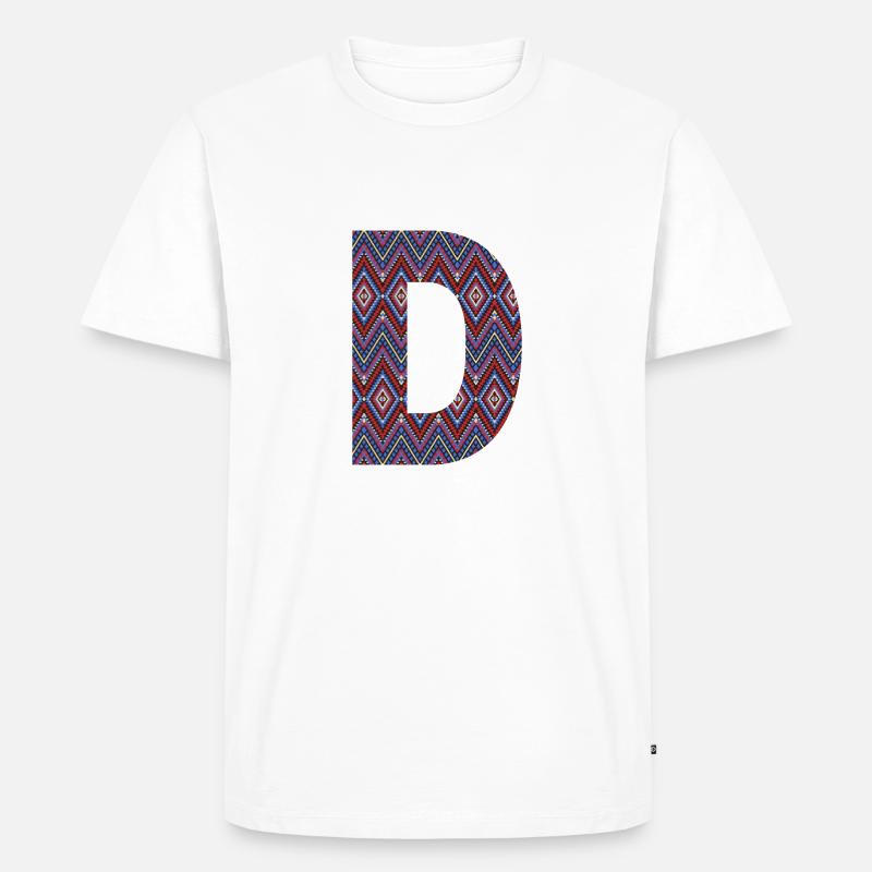 Monogramm Buchstabe D - geometrisches Muster - Männer Premium Bio T-Shirt - Weiß