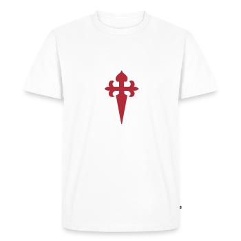 Saint-Jacques-de-Compostelle - T-shirt Premium bio Homme - blanc - Devant - Nico (187cm)