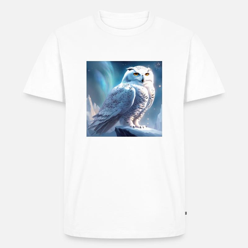Schnee-Eule - Männer Premium Bio T-Shirt - Weiß