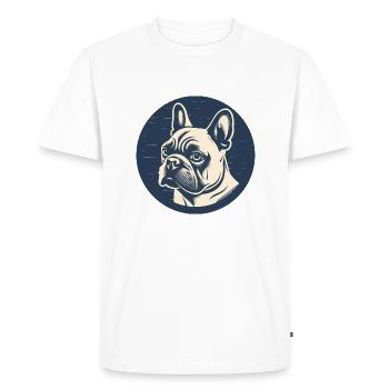 Bouledogue français, Frenchie, Chiot - T-shirt Premium bio Homme - blanc - Devant - Nico (187cm)