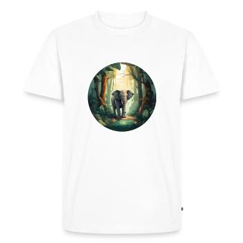Éléphant de la forêt tropicale - T-shirt Premium bio Homme - blanc - Devant - Nico (187cm)