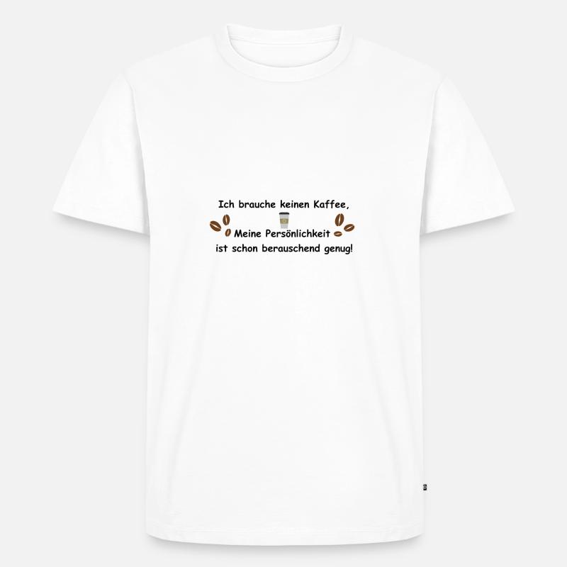 Kaffee - Männer Premium Bio T-Shirt - Weiß