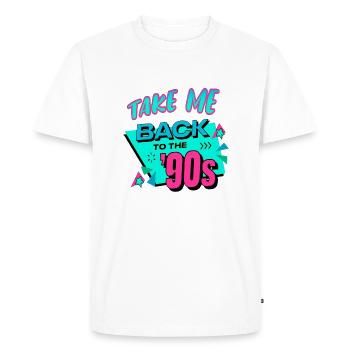 90s mignon 80s rétro vintage drôle cool nostalgie - T-shirt Premium bio Homme - blanc - Devant - Nico (187cm)