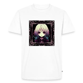 Fille d’anime gothique dans un cadre - T-shirt Premium bio Homme - blanc - Devant - Nico (187cm)