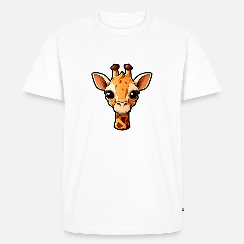 Giraffe - Männer Premium Bio T-Shirt - Weiß