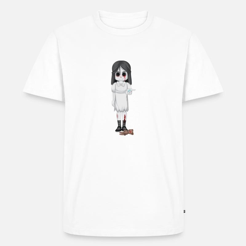 Mädchen-Horror 2 - Männer Premium Bio T-Shirt - Weiß