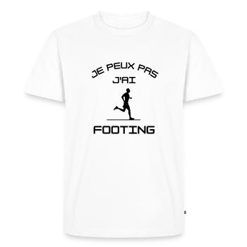 J'peux pas j'ai footing - T-shirt Premium bio Homme - blanc - Devant - Nico (187cm)