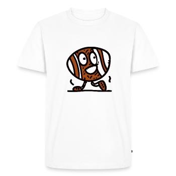 Rugby Ball Cartoon - Men's Premium Organic T-Shirt - white - Front - Nico (187cm)