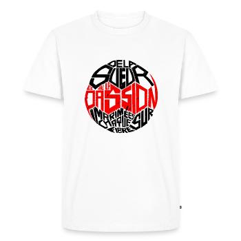 Cadeau Handball : Sueur et Passion - T-shirt Premium bio Homme - blanc - Devant - Nico (187cm)