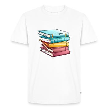 Book Reading Books Gift Reader Book Lover - Men's Premium Organic T-Shirt - white - Front - Nico (187cm)