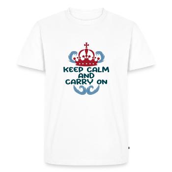 Keep Calm and Carry On - Men's Premium Organic T-Shirt - white - Front - Nico (187cm)