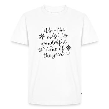 Most wonderful time - Men's Premium Organic T-Shirt - white - Front - Nico (187cm)
