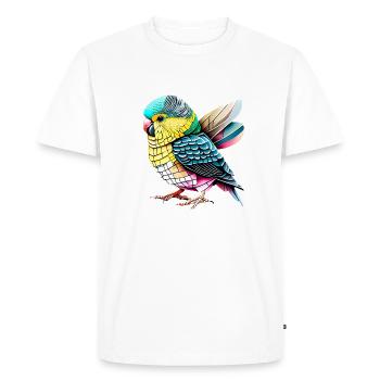 Budgie Bird Cockatiel Bird Owner - Men's Premium Organic T-Shirt - white - Front - Nico (187cm)