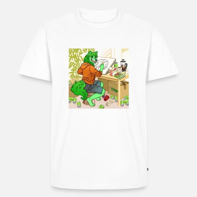 Wolfy Todesstern - Männer Premium Bio T-Shirt - Weiß