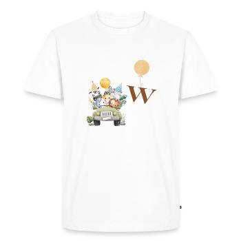 lettre w safari - T-shirt Premium bio Homme - blanc - Devant - Nico (187cm)