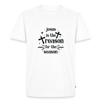 Jesus is the reason for the season - Men's Premium Organic T-Shirt - white - Front - Nico (187cm)
