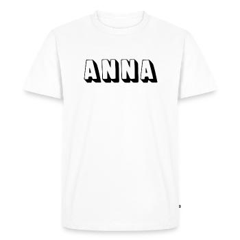 Nom - Anna - T-shirt Premium bio Homme - blanc - Devant - Nico (187cm)