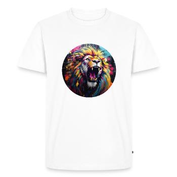 Lion Lion Head Gift Men & Ladies - Men's Premium Organic T-Shirt - white - Front - Nico (187cm)