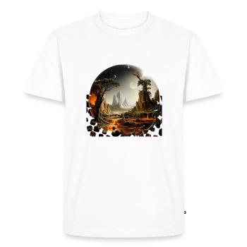 Le rêve de l’humanité d’explorer des mondes lointains - T-shirt Premium bio Homme - blanc - Devant - Nico (187cm)