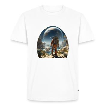Un astronaute explore des mondes extraterrestres - T-shirt Premium bio Homme - blanc - Devant - Nico (187cm)