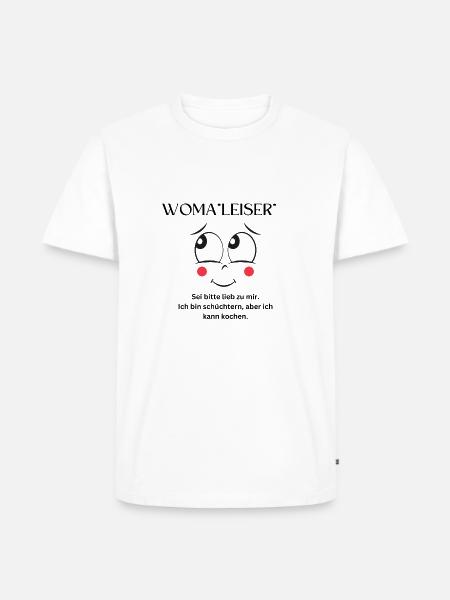 Woma"leiser" - Männer Premium Bio T-Shirt - Weiß