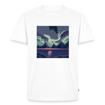 Northern lights in the night sky - Men's Premium Organic T-Shirt - white - Front - Nico (187cm)