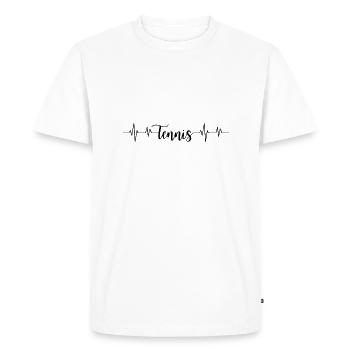 Tennis battement de cœur - T-shirt Premium bio Homme - blanc - Devant - Nico (187cm)