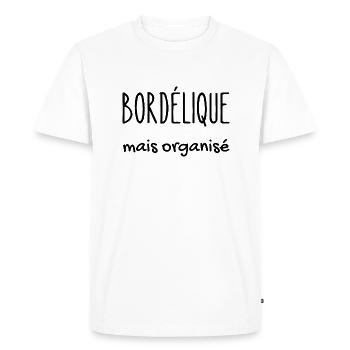 bordélique mais organisé - T-shirt Premium bio Homme - blanc - Devant - Nico (187cm)