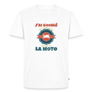 Moto Motard - T-shirt Premium bio Homme - blanc - Devant - Nico (187cm)
