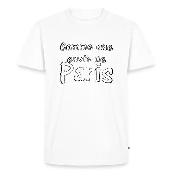 Comme une envie de Paris - T-shirt Premium bio Homme - blanc - Devant - Nico (187cm)