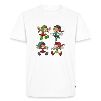 Christmas Elves - Men's Premium Organic T-Shirt - white - Front - Nico (187cm)