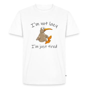 Kiwi oiseau, je ne suis pas paresseux, je suis juste fatigué - T-shirt Premium bio Homme - blanc - Devant - Nico (187cm)
