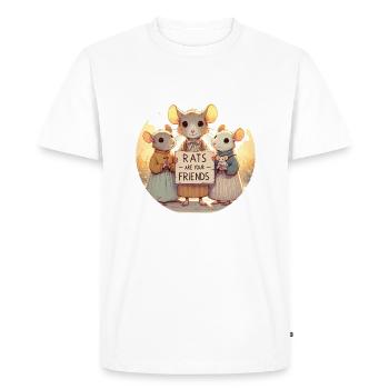 Rats are friends - Men's Premium Organic T-Shirt - white - Front - Nico (187cm)