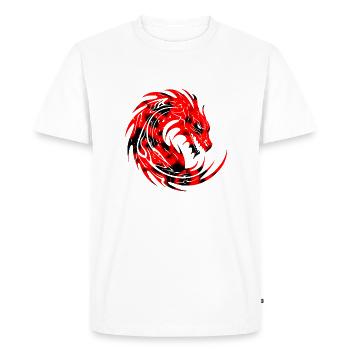 Fantasy Dragon Anime Dragon Head Reptile mythique - T-shirt Premium bio Homme - blanc - Devant - Nico (187cm)