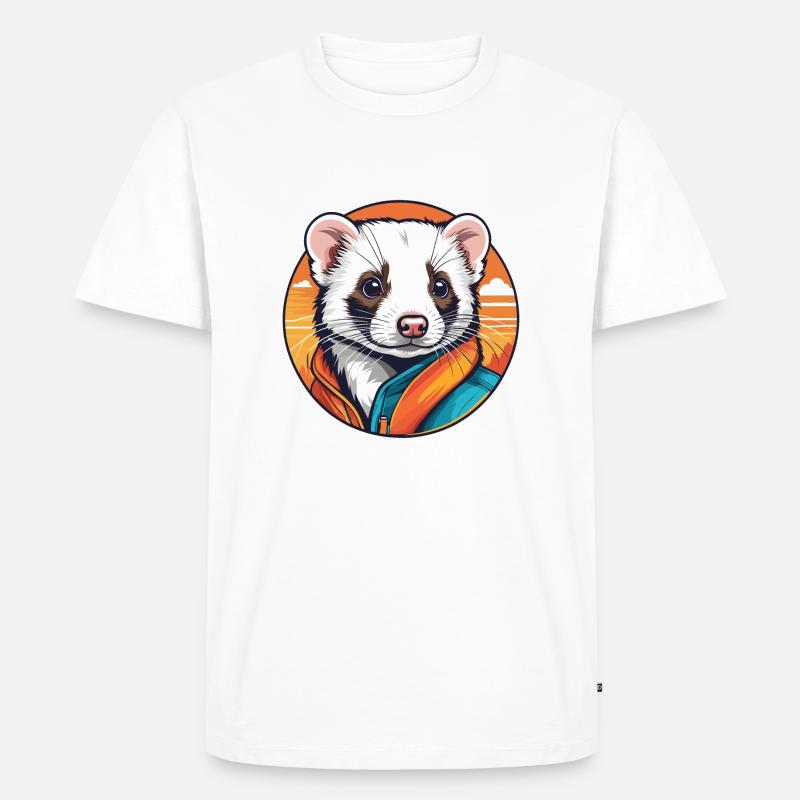 Frettchen - Männer Premium Bio T-Shirt - Weiß